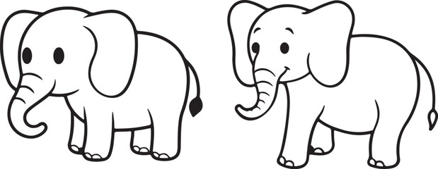 elephant outline vector 