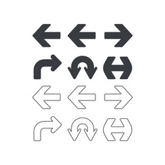 Different Types Of Arrow Icons Set