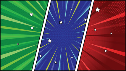 Fototapeta premium comic book page panel colorful background