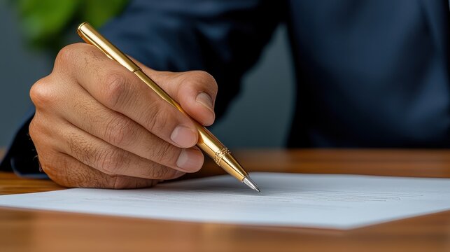 Business contract signing luxury office document signing modern workspace professional perspective executive environment