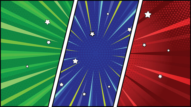 comic book page panel colorful background