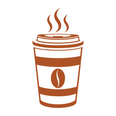 Minimalist Coffee Cup Vector Icon for Café Branding.