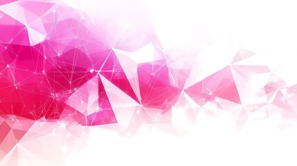 Elegant Abstract Network Background with Vibrant Pink Triangles