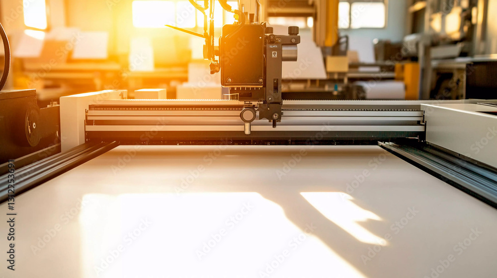 Aufkleber Front view of a paper cutting machine in action Generative AI
