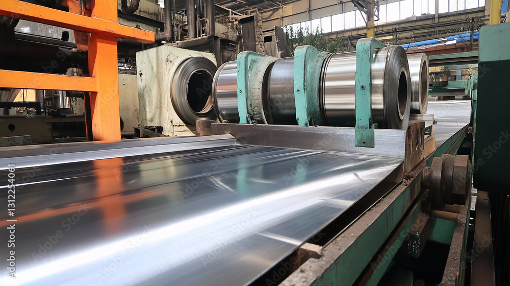 Poster Bar sheet processing in cold rolling mill facility Generative AI
