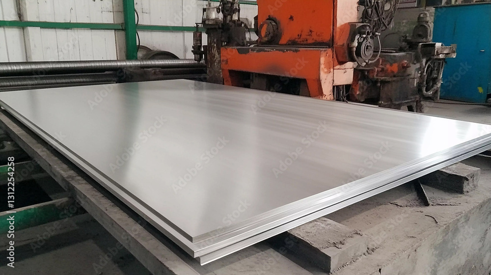 Aufkleber cold roll bar sheet displayed in a manufacturing facility generative ai