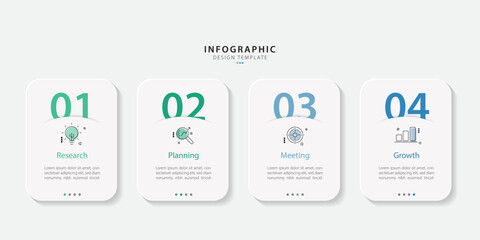Timeline infographic template. 4 Step timeline journey, calendar Flat simple infographics design template. presentation graph. Business concept with 4 options, vector illustration.