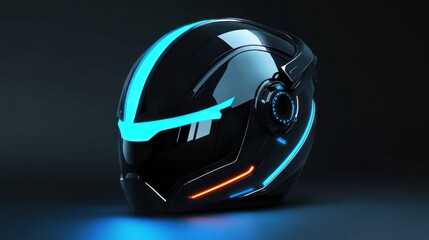 Futuristic Neon Helmet: A Cyberpunk Vision