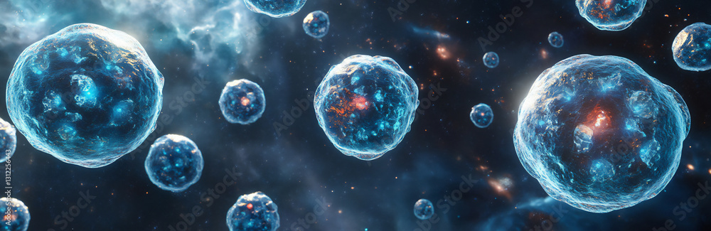 Poster 3d rendering of an image depicting an advanced background with blue and gr