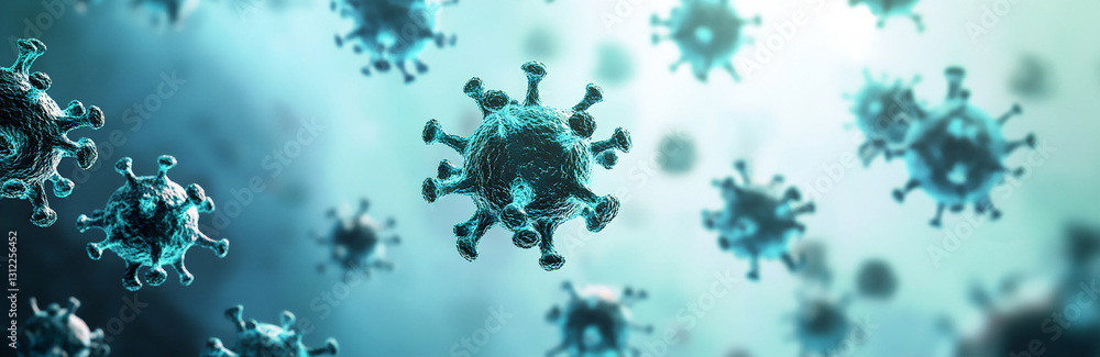 Poster 3d rendering of an image depicting an advanced background with blue and gr