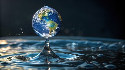 Dramatic Light Earth Drop Ripples