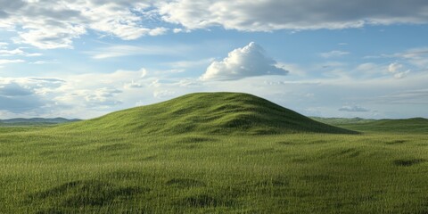 Fototapeta premium Vast Green Hills Under a Cloudy Sky
