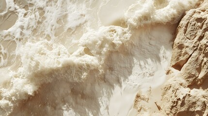 Obraz premium Creamy White Beige Ocean Wave Foam Texture Background