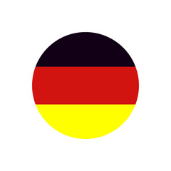Obraz premium National flag of Germany with black, yellow, red background in a round shape