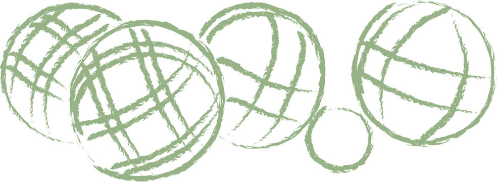 A hand drawn illustration of petanque balls
