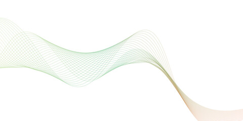 Colorful gradient abstract wave lines poster, vector illustration isolated on white.