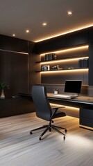 Fototapeta premium Stylish Modern Office Interior with Elegant Design Elements for Maximum Productivity