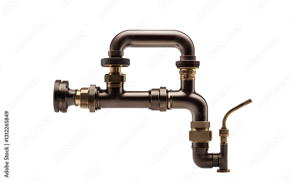 Poster a u-shaped plumbing siphon for a sink, isolated on a empty plain background