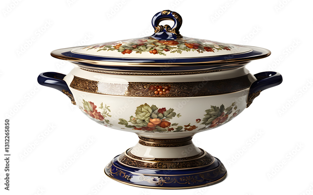 Aufkleber a tureen for serving soups or stews, isolated on a empty plain background