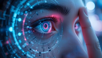 Human Eye with Digital Overlay: The Future of Augmented Reality. Generative AI