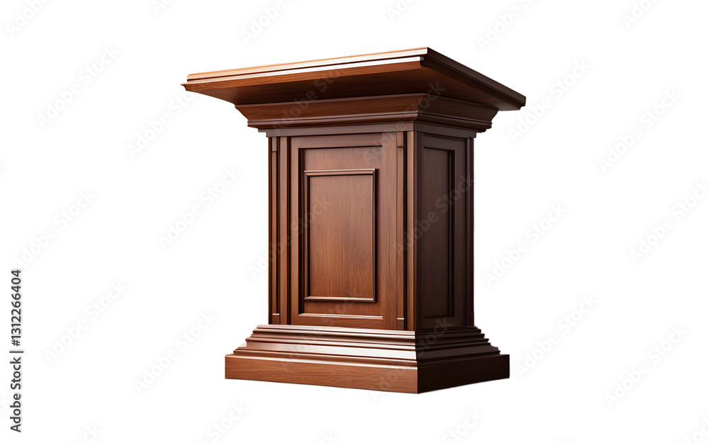 Aufkleber A wooden lectern with an angled top for reading, isolated on a empty plain background