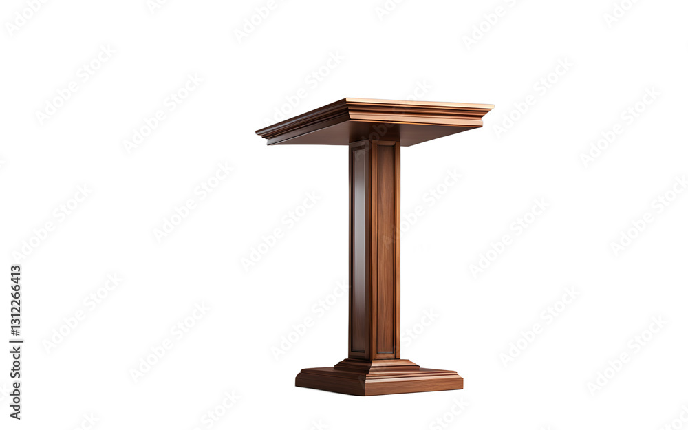 Aufkleber A wooden lectern with an angled top for reading, isolated on a empty plain background