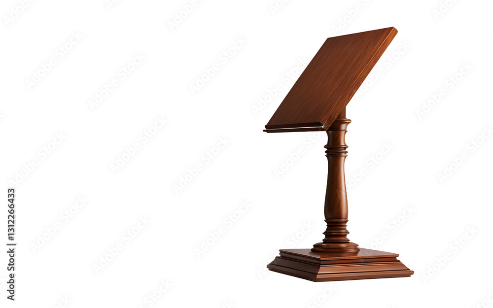 Aufkleber A wooden lectern with an angled top for reading, isolated on a empty plain background
