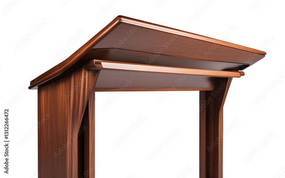 Aufkleber A wooden lectern with an angled top for reading, isolated on a empty plain background