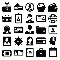 Business and Finance Icons Set Vector | Download Free Black Silhouette Icon Pack