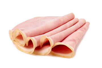 Sliced Deli Meat Served on a White Background for Presentation and Visual Appeal