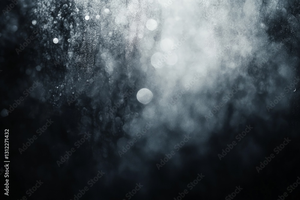Aufkleber white powder creating abstract shapes exploding on a dark background, perfect for graphic resources