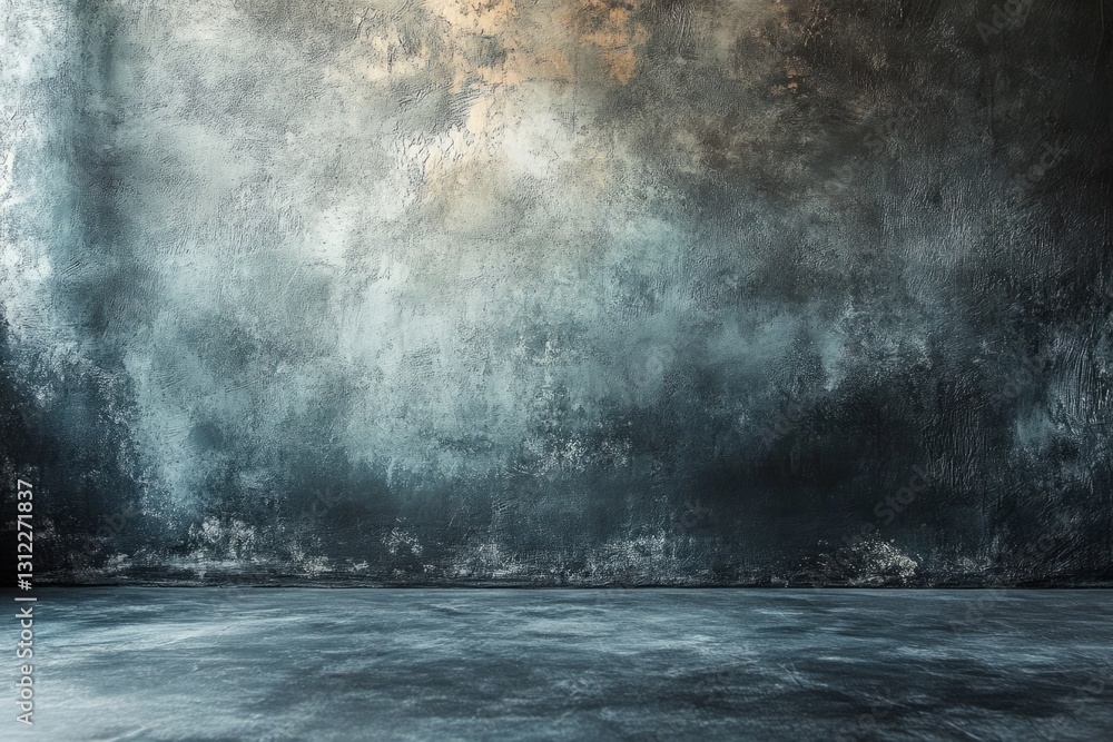 Poster grungy concrete wall and floor creating a dramatic and atmospheric backdrop for various creative pro