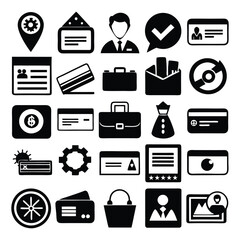 Business and Finance Icons Set Vector | Download Free Black Silhouette Icon Pack