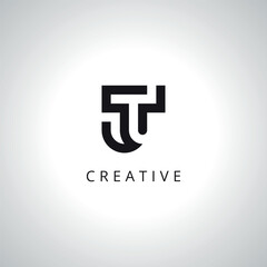 Fototapeta premium Initial JT TJ Logo Template With Vector Eps.