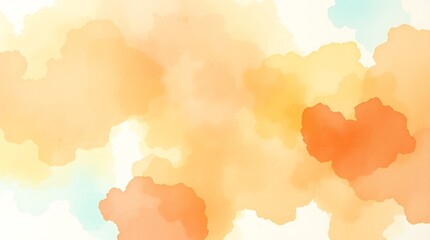 Obraz premium Gentle yellow and orange watercolor abstract art with soft paint texture and wash. Ideal for warm artistic design, websites, presentations and creative projects.