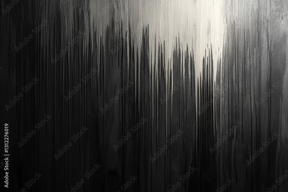 Poster dripping black and white paint streams creating an abstract textured background