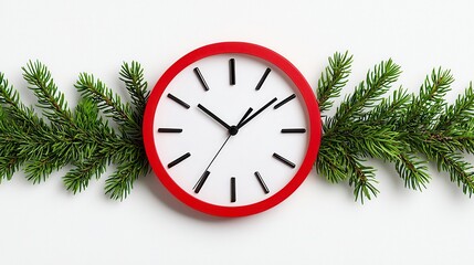 Elegant clock displayed on a white background symbolizing time and celebrations for new year and holiday gatherings