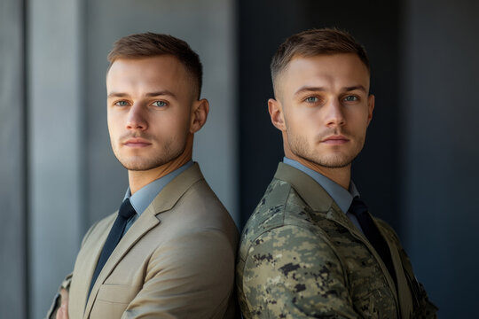 Twin brothers embody the transition between military and civilian life, highlighting the challenges faced by veterans reintegrating into society