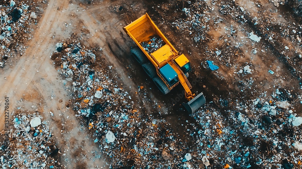 Aufkleber a high-tech recycling facility using ai for sorting and processing waste