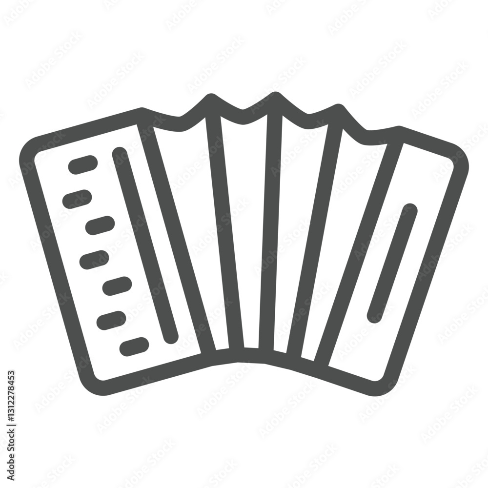 Poster harmonica line icon, music instruments concept. vector graphics. accordion sign on white background,