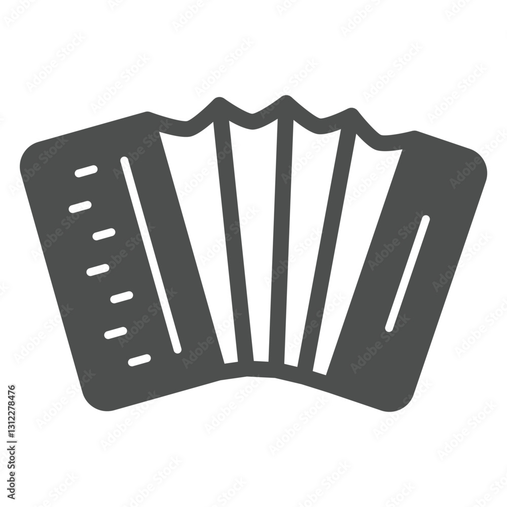 Poster harmonica solid icon, music instruments concept. vector graphics. accordion sign on white background