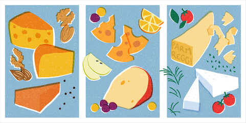 Beautiful Vintage Print Cheese Set