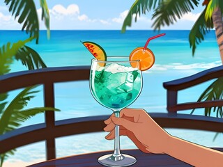 Tropical Cocktail by the Beach
