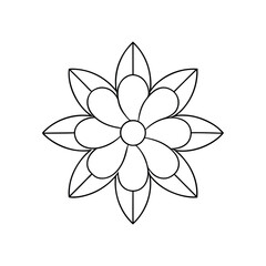 vector illustration of floral design line art