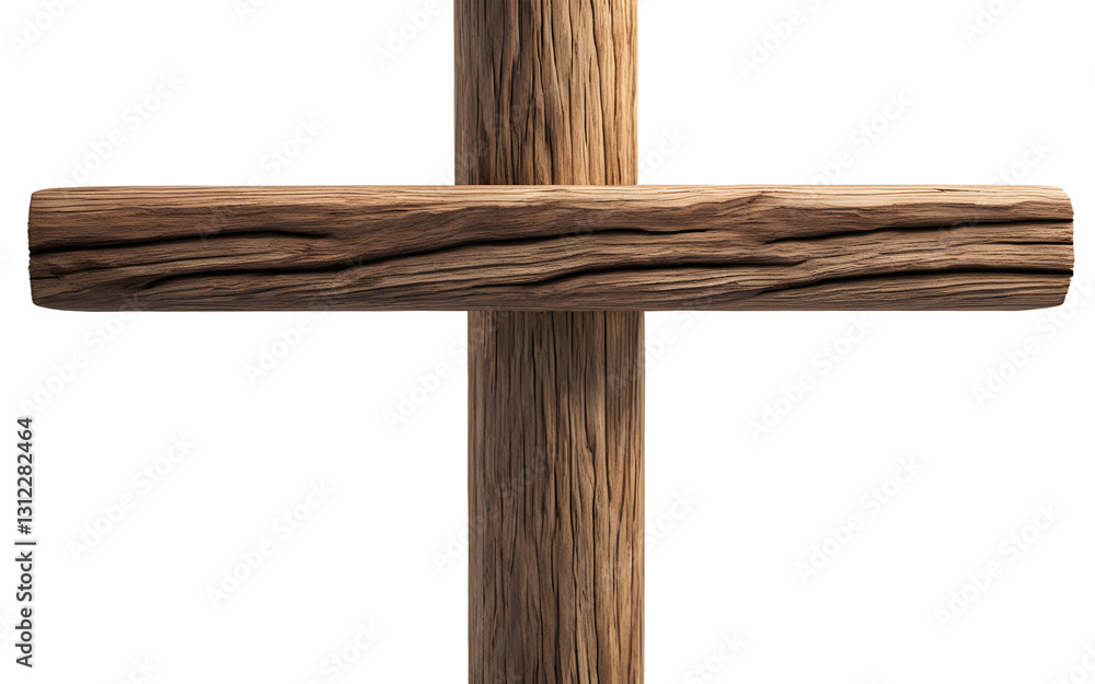 Aufkleber a wooden stake used for supporting plants, isolated on a empty plain background