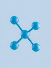 Obraz premium Semaglutide molecule structure with blue spheres representing atoms.