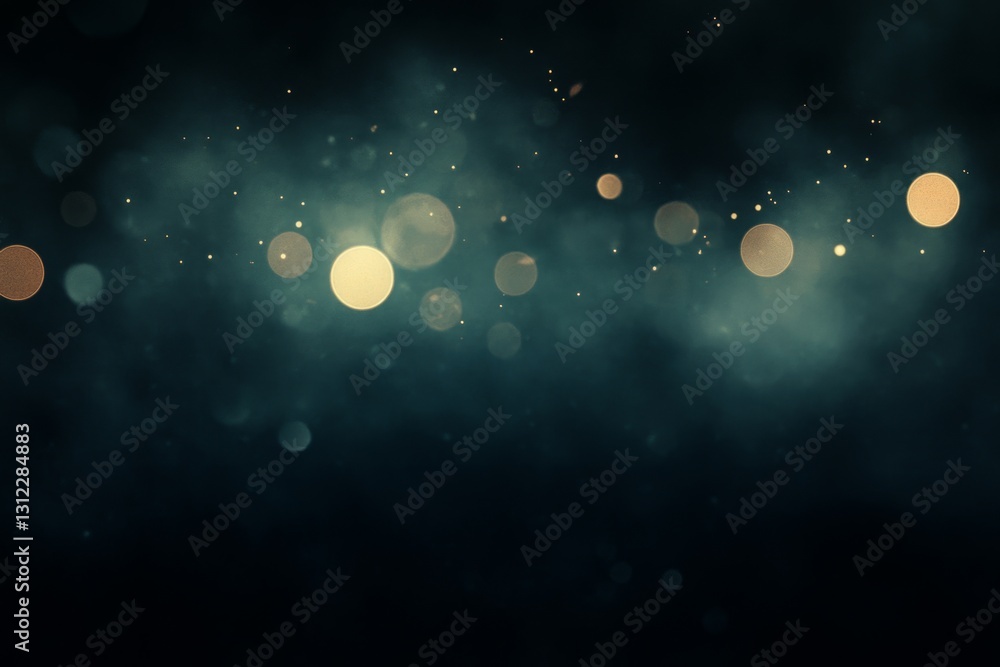 Poster blurred glittering lights creating beautiful bokeh effect on dark background, ideal for festive and 