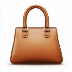 Realistic 3D Icon Cartoon of a Luxury Handbag with a Leather Texture isolated on clear white background
