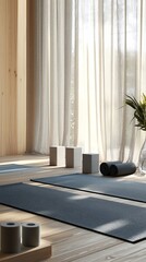 Tranquil Indoor Yoga Space with Natural Light and Minimalist Decor