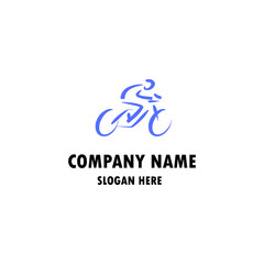 Fototapeta premium cycling race stylized symbol, outlined cyclist vector silhouette